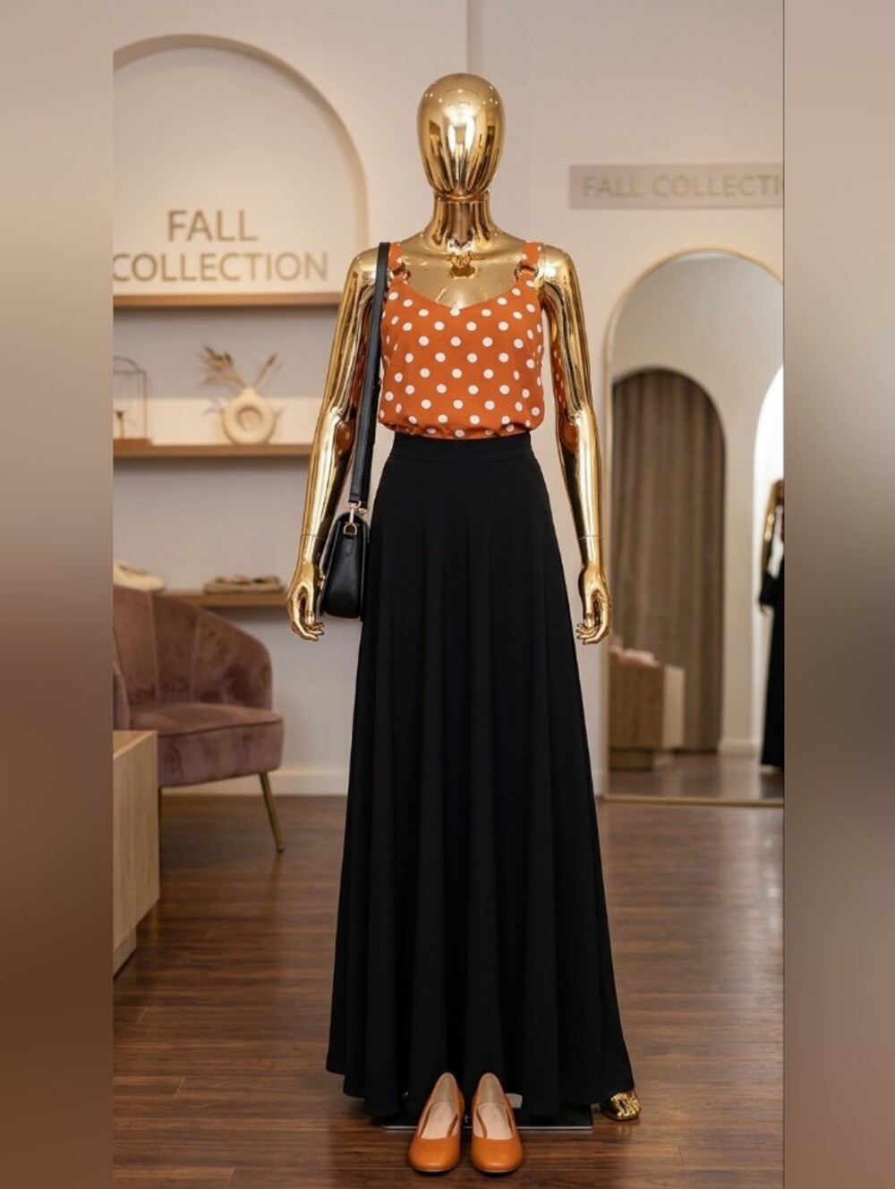 Super Cute Stylish Pumpkin Polka Dot Women's Top 🧡